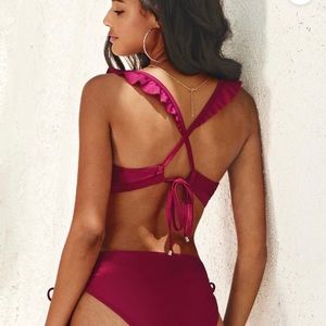 Crisscross Bikini Maroon